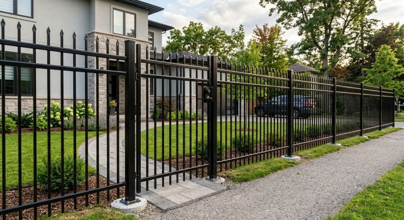 Black Metal Fence Installation in Cumming, GA