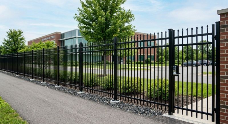 Black Metal Fence Installation in Cumming, GA