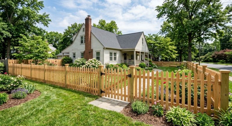 Wood Picket Fence Installation in Cumming, GA